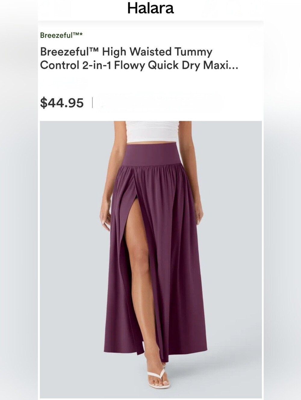 HALARA Breezeful High-Waisted Maxi Skirt in Plum